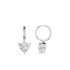 Heart Shape Lab Grown Diamond Drop Hoop Earrings