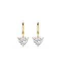 Heart Shape Lab Grown Diamond Drop Hoop Earrings
