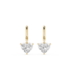 Heart Shape Lab Grown Diamond Drop Hoop Earrings