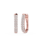 Round Lab Grown Diamond Pave Huggie Earrings