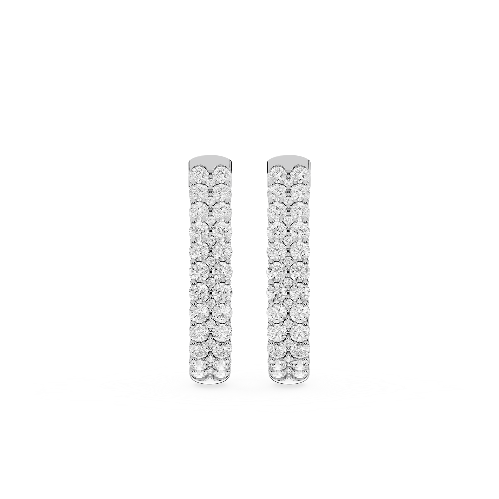 Round Lab Grown Diamond Pave Huggie Earrings