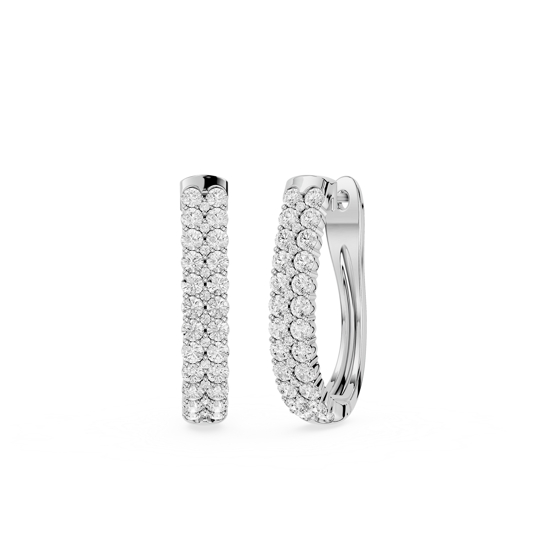 Round Lab Grown Diamond Pave Huggie Earrings