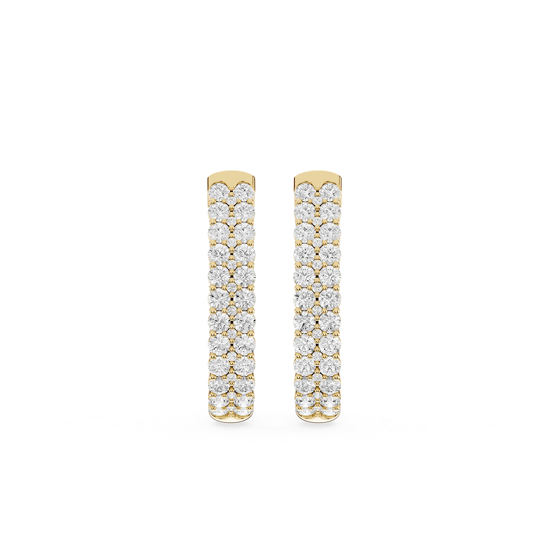 Round Lab Grown Diamond Pave Huggie Earrings