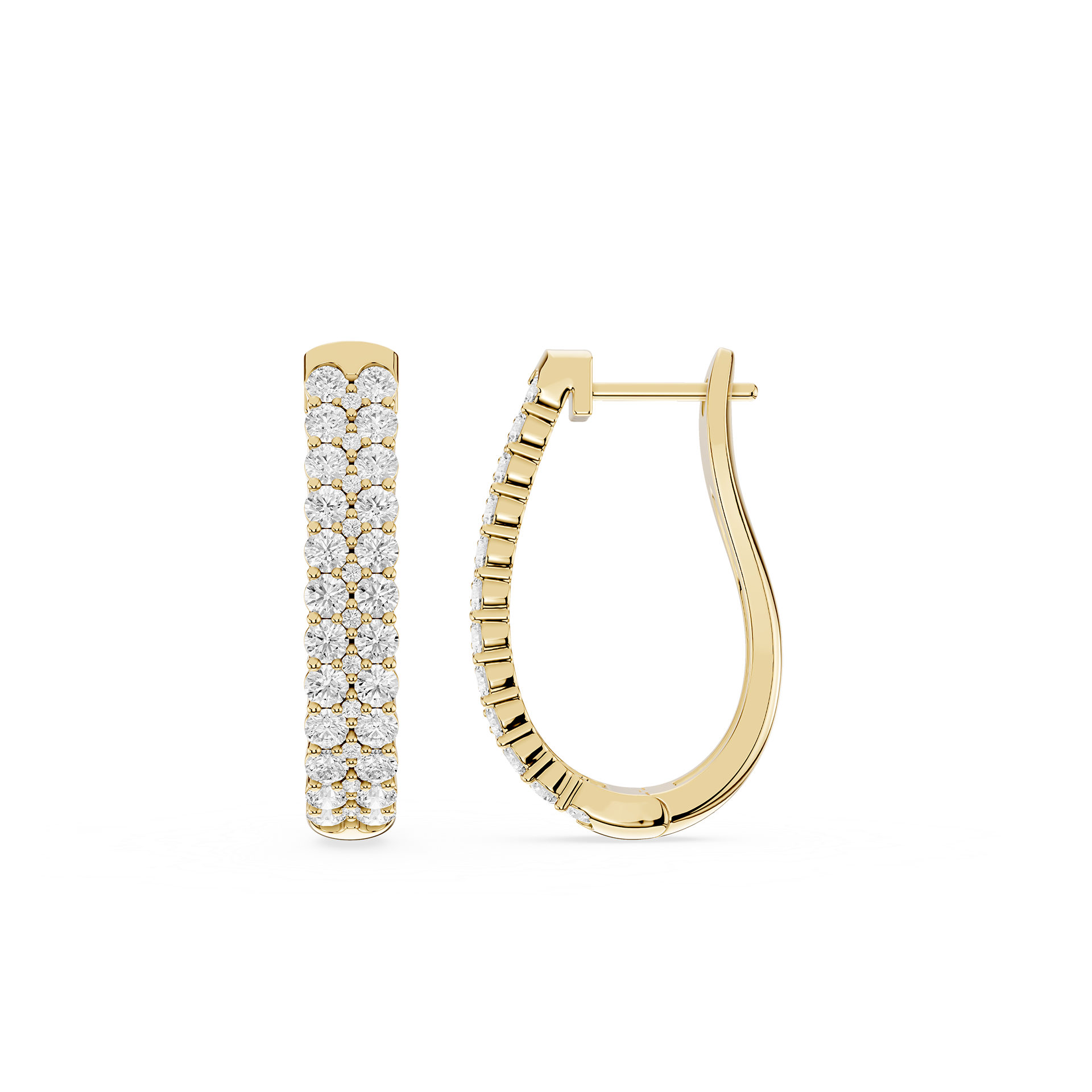 Round Lab Grown Diamond Pave Huggie Earrings