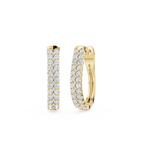 Round Lab Grown Diamond Pave Huggie Earrings