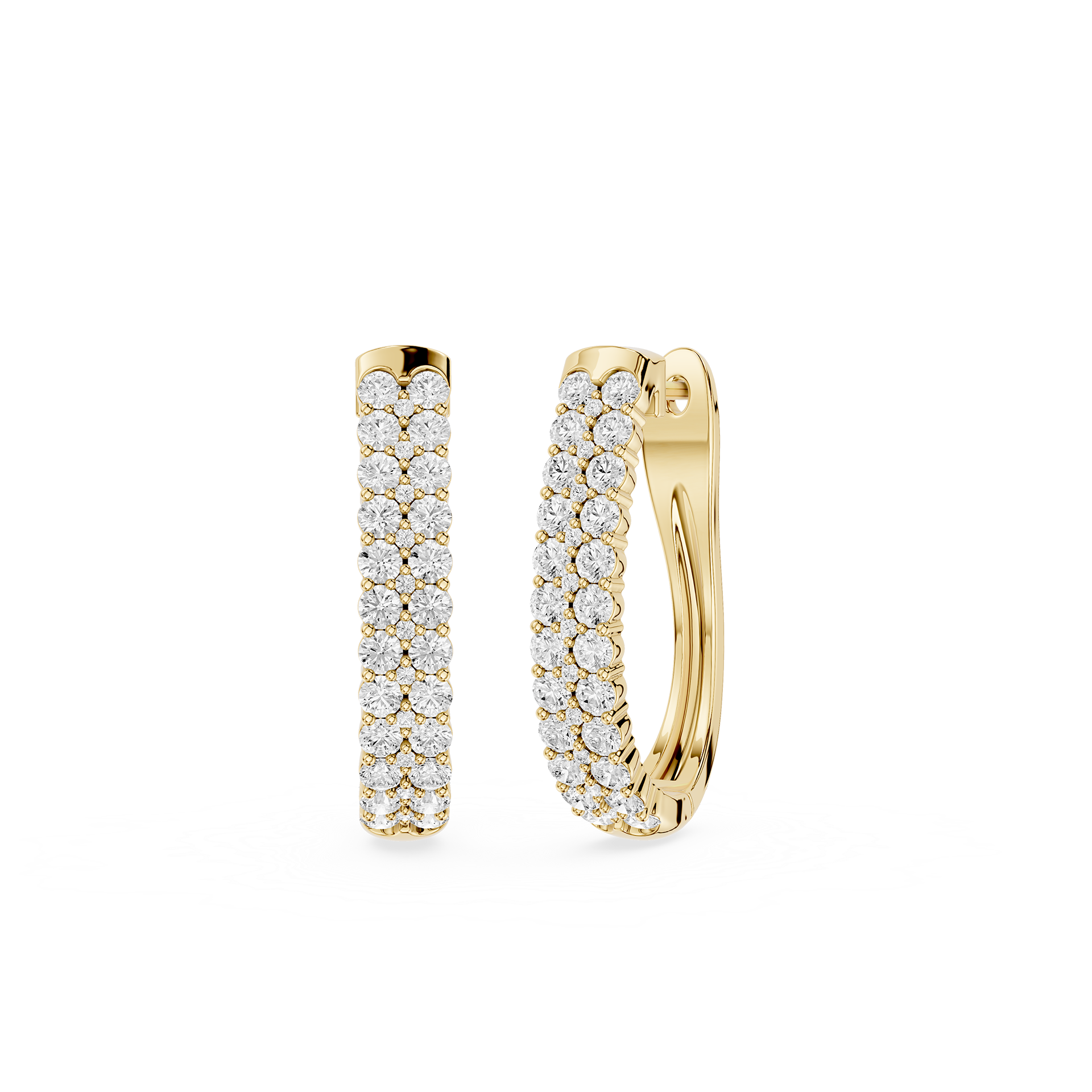 Round Lab Grown Diamond Pave Huggie Earrings