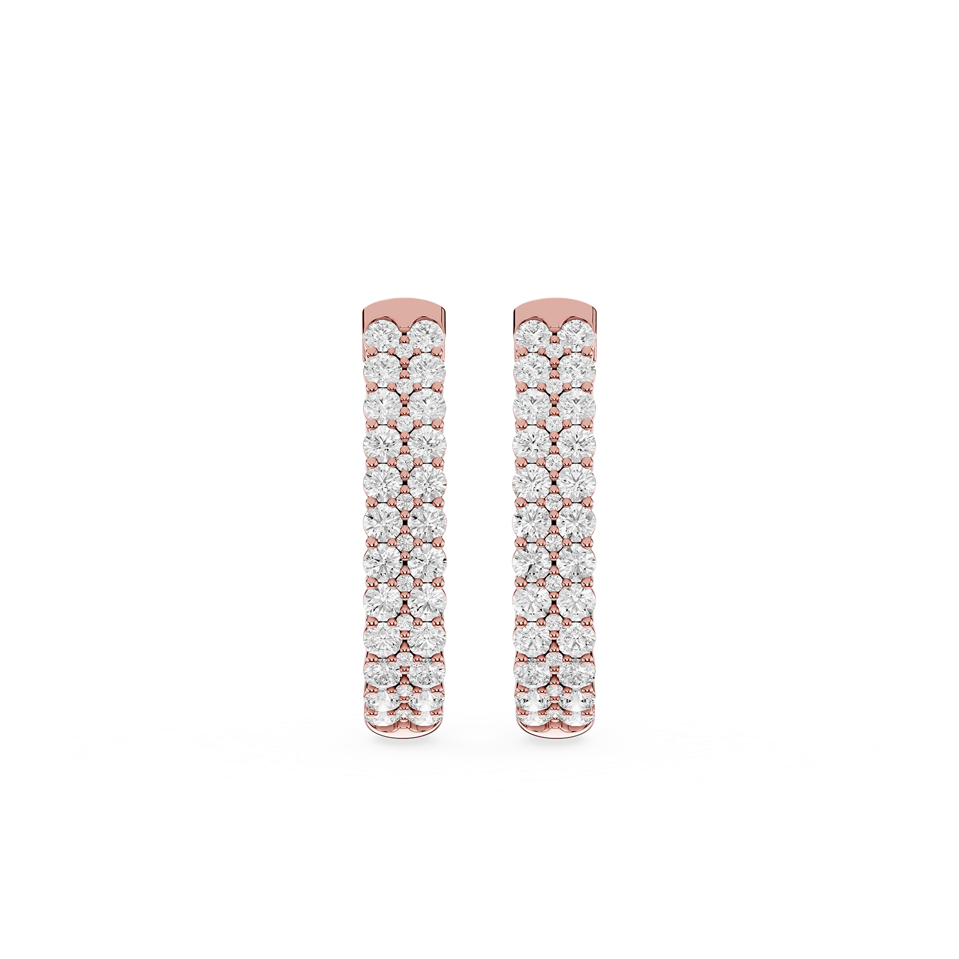 Round Lab Grown Diamond Pave Huggie Earrings
