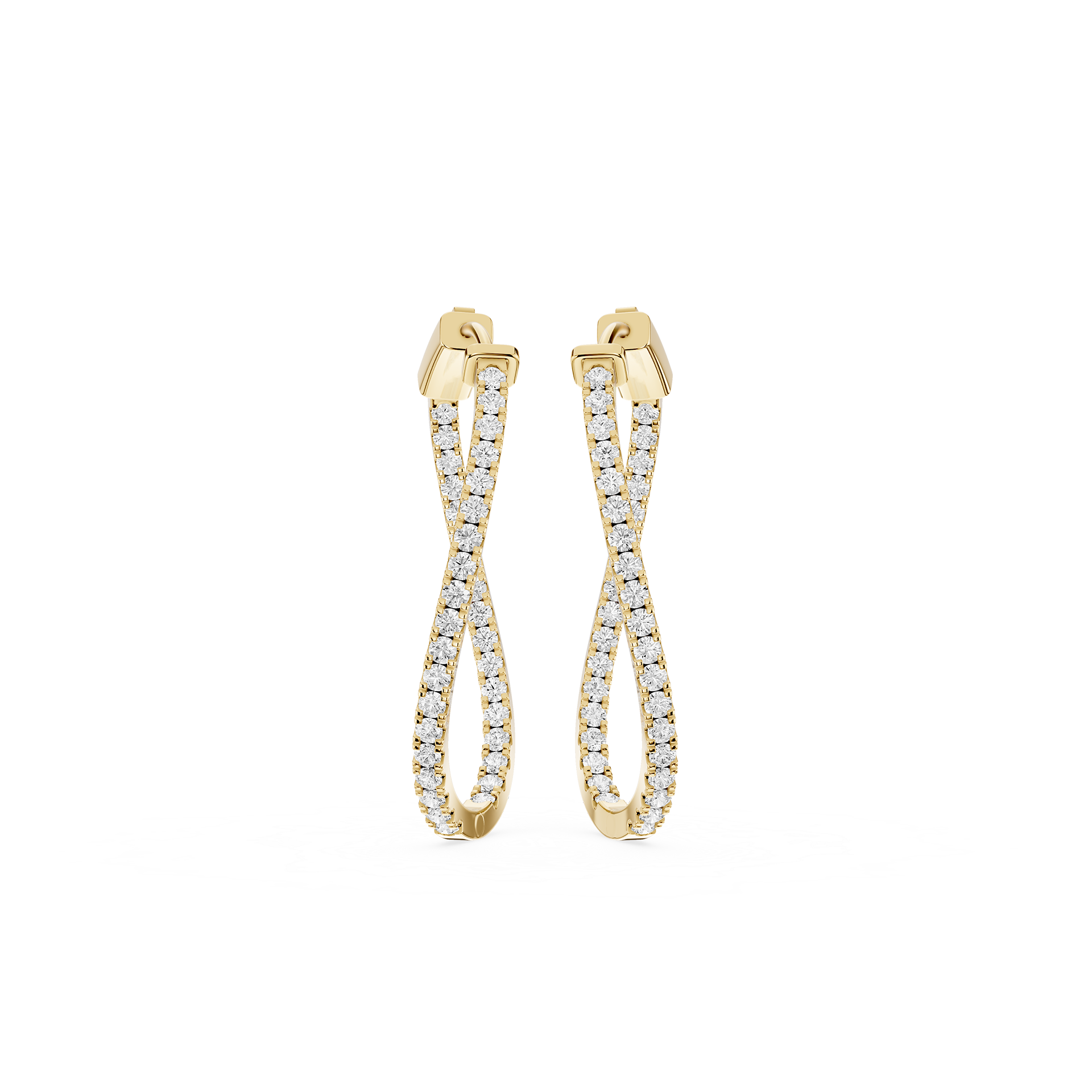 Round Lab Grown Diamond Twisted Hoop Earrings