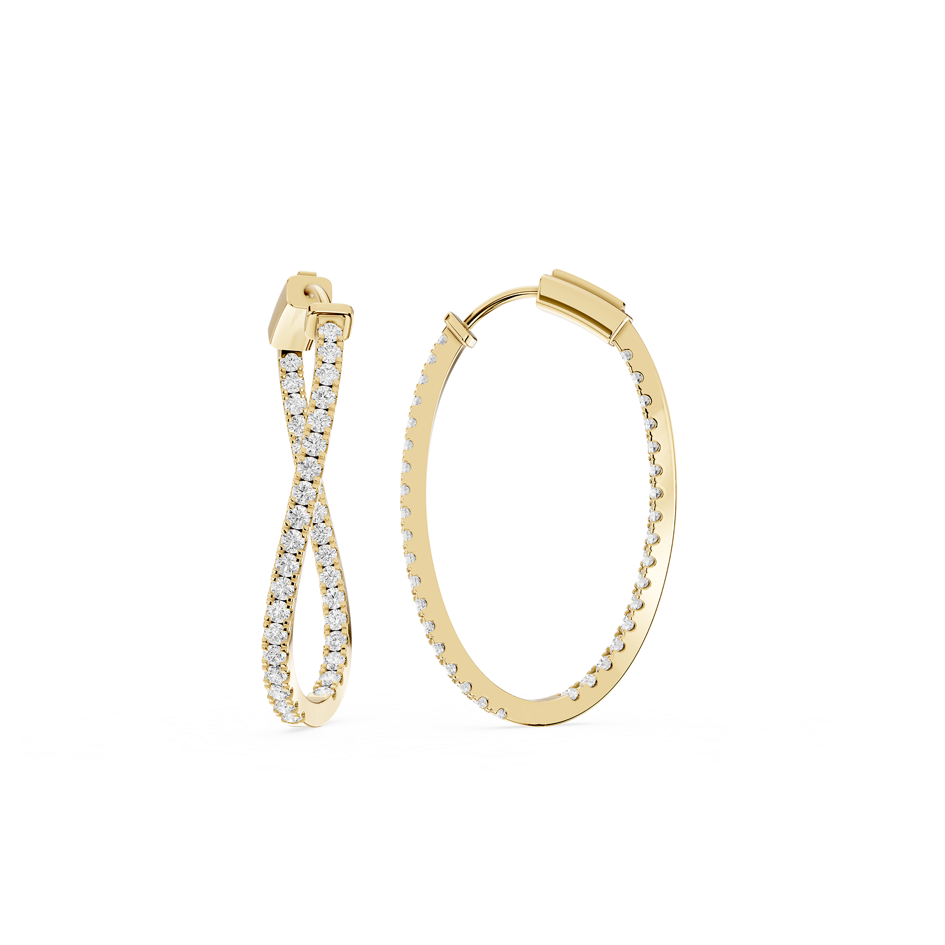 Round Lab Grown Diamond Twisted Hoop Earrings
