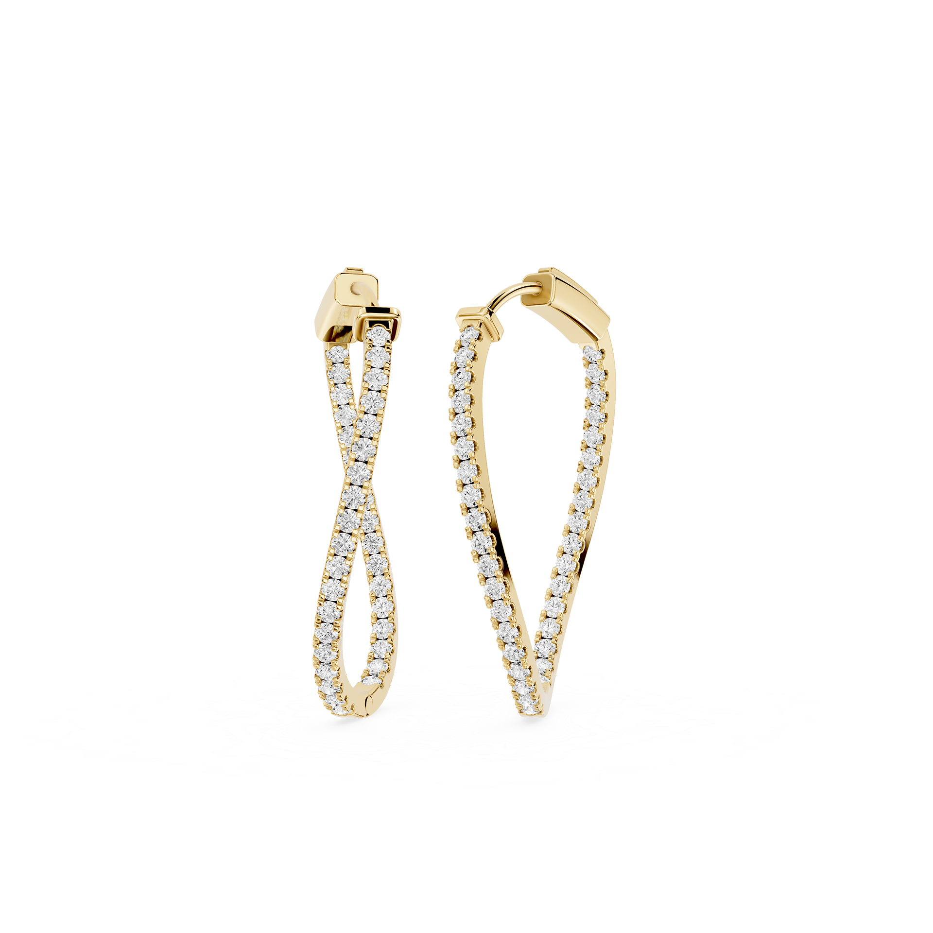 Round Lab Grown Diamond Twisted Hoop Earrings