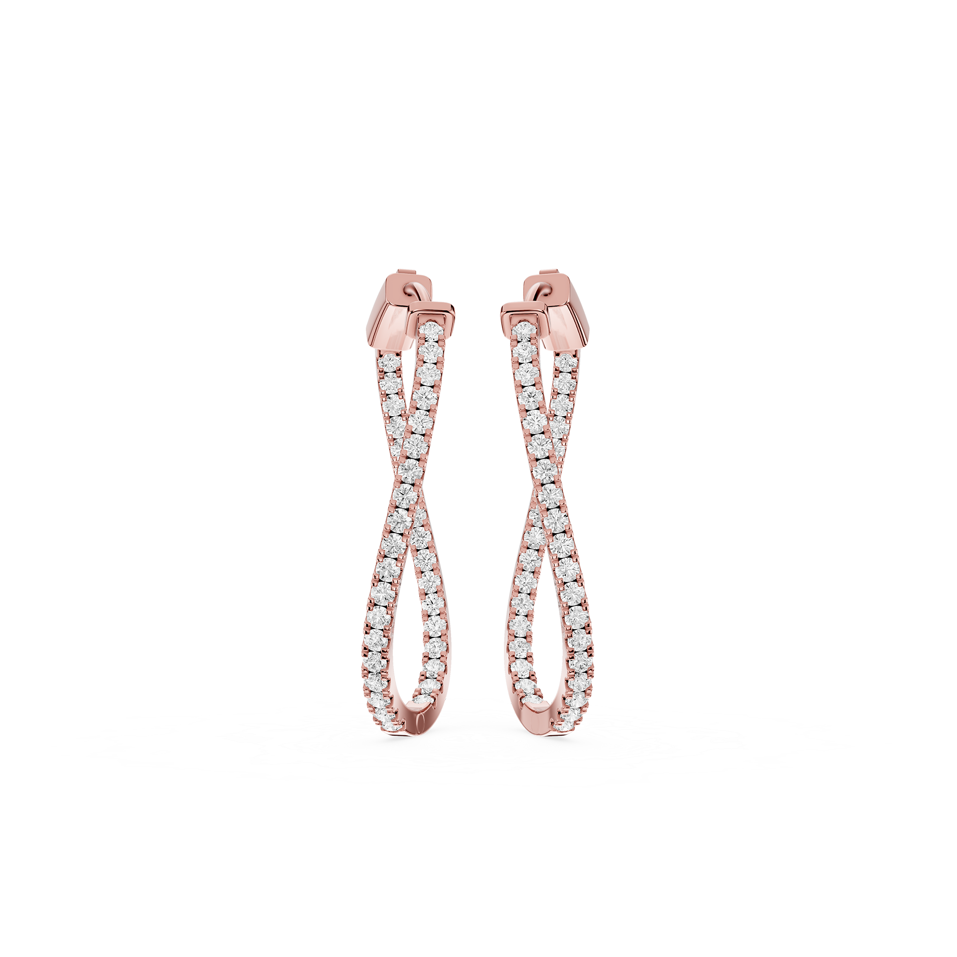Round Lab Grown Diamond Twisted Hoop Earrings