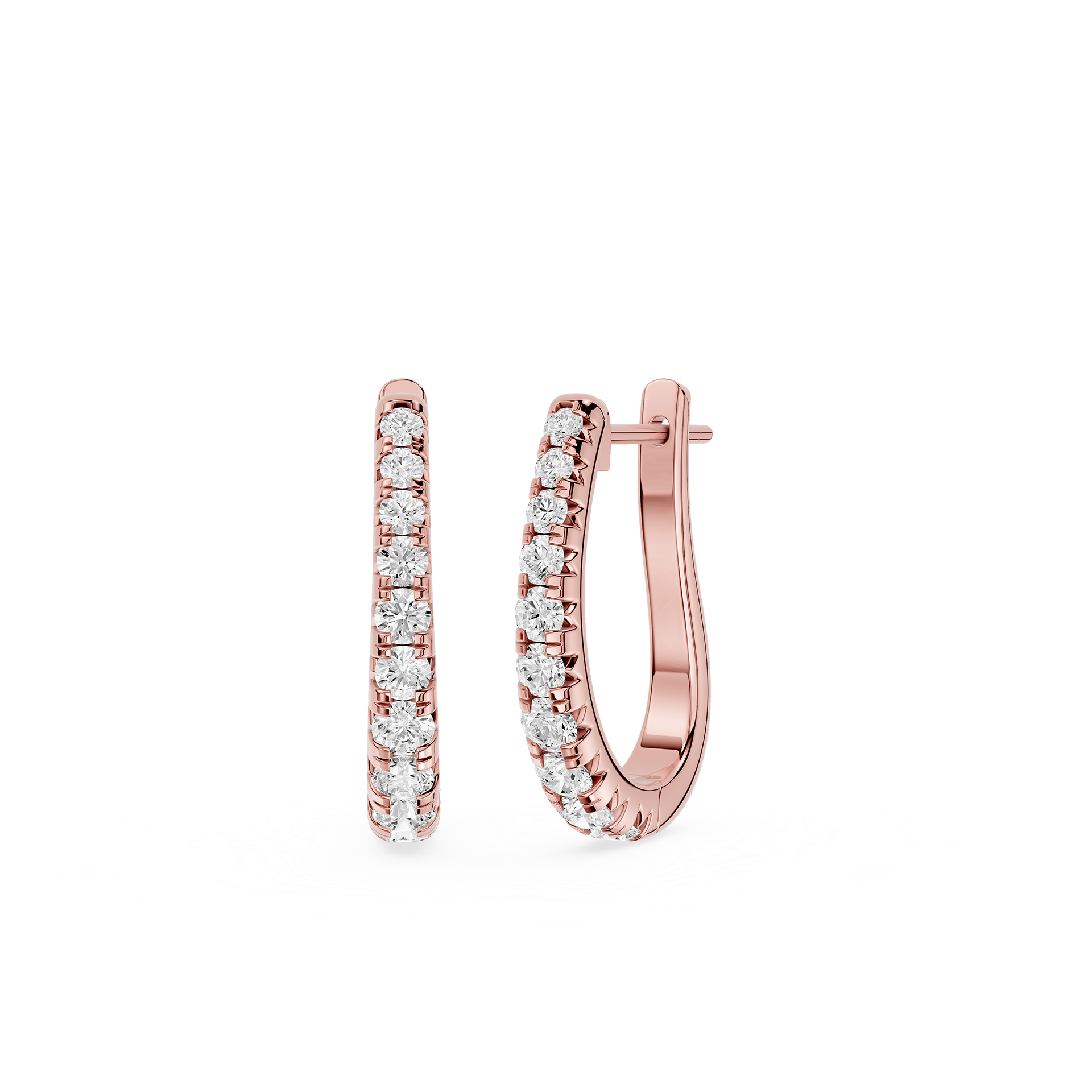 Round Lab Grown Diamond Hoop Earrings for Women