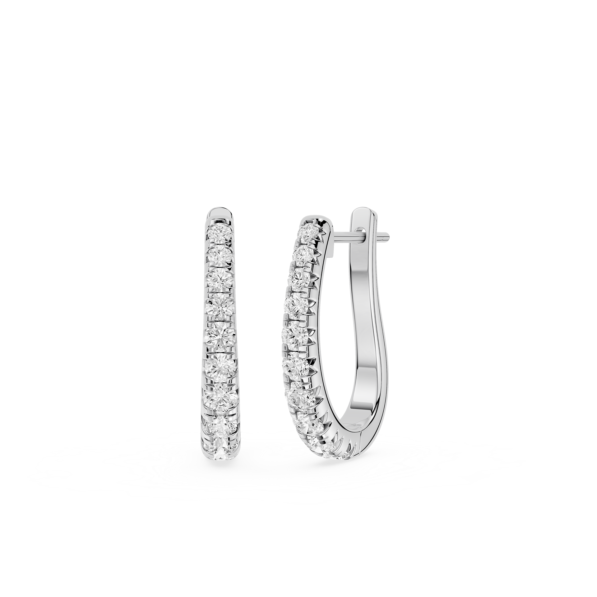 Round Lab Grown Diamond Hoop Earrings for Women