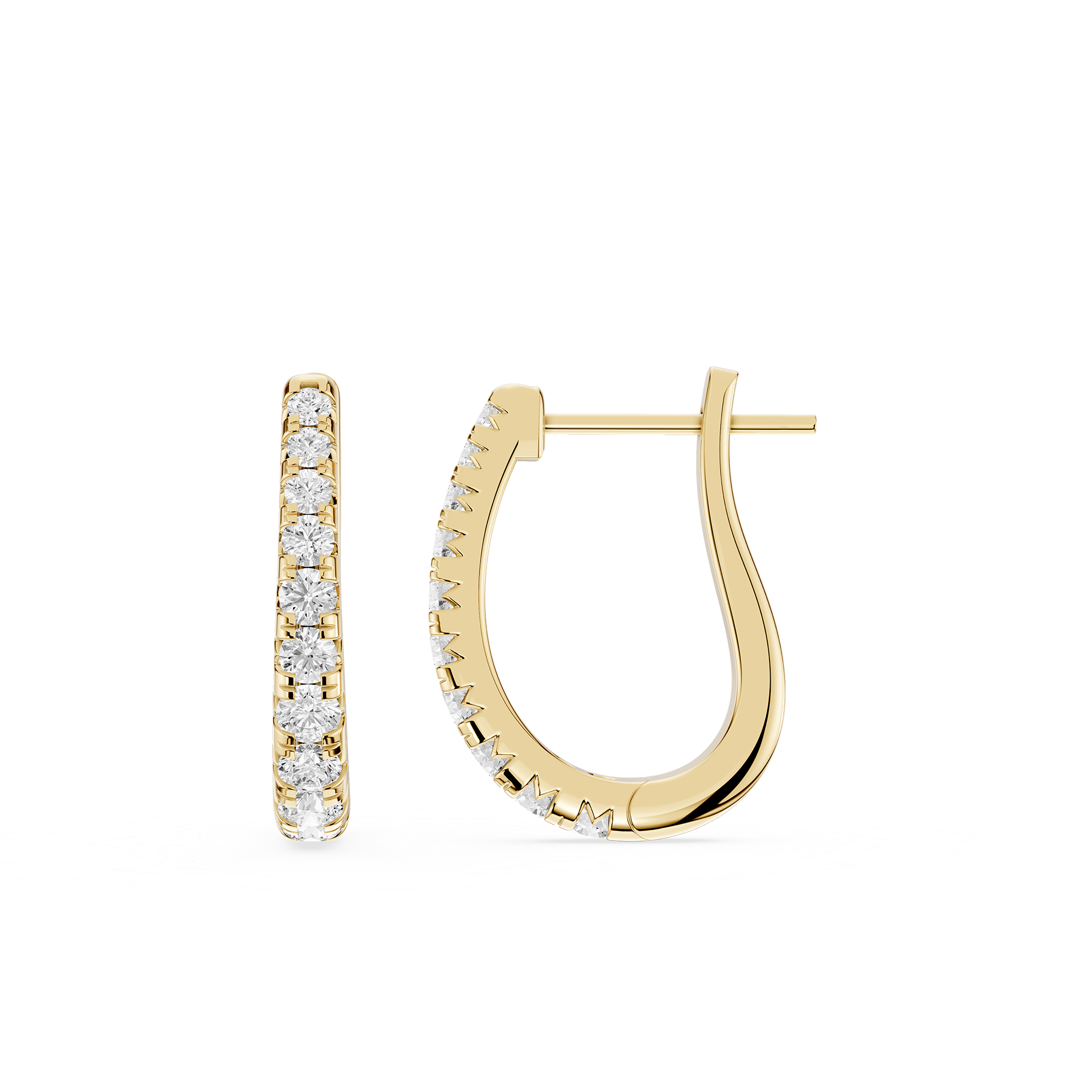 Round Lab Grown Diamond Hoop Earrings for Women