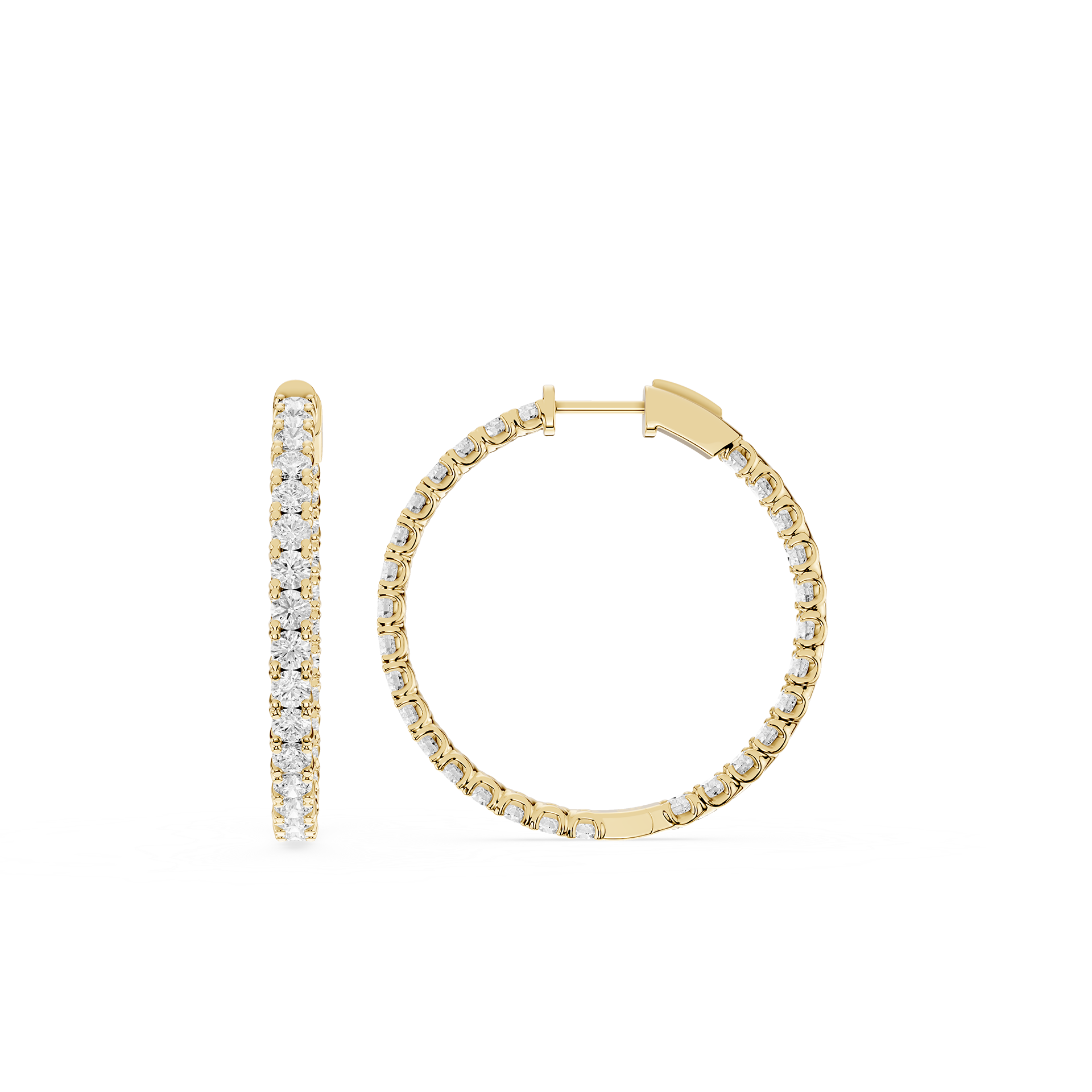 Lab Grown Diamond Inside And Outside Hoop Earrings