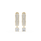 Round Lab Grown Diamond Drop Huggie Earrings