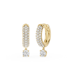 Round Lab Grown Diamond Drop Huggie Earrings