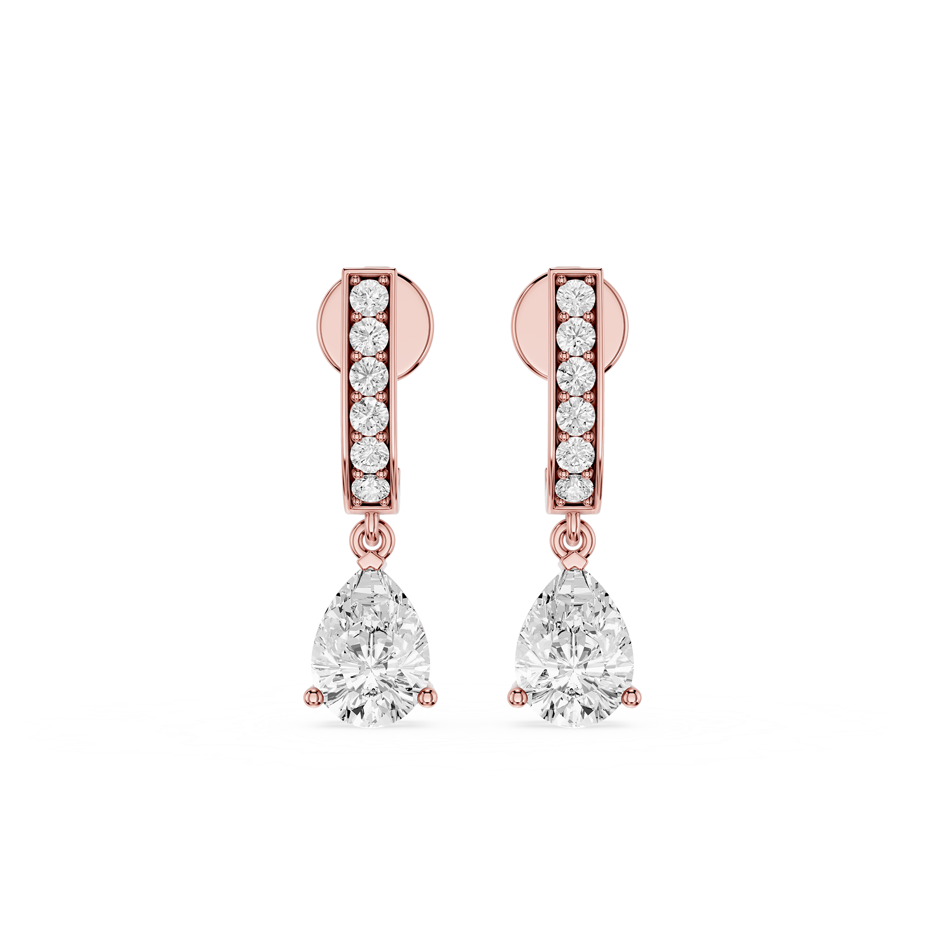 Pear Drop Lab Grown Diamond Dangle Earrings