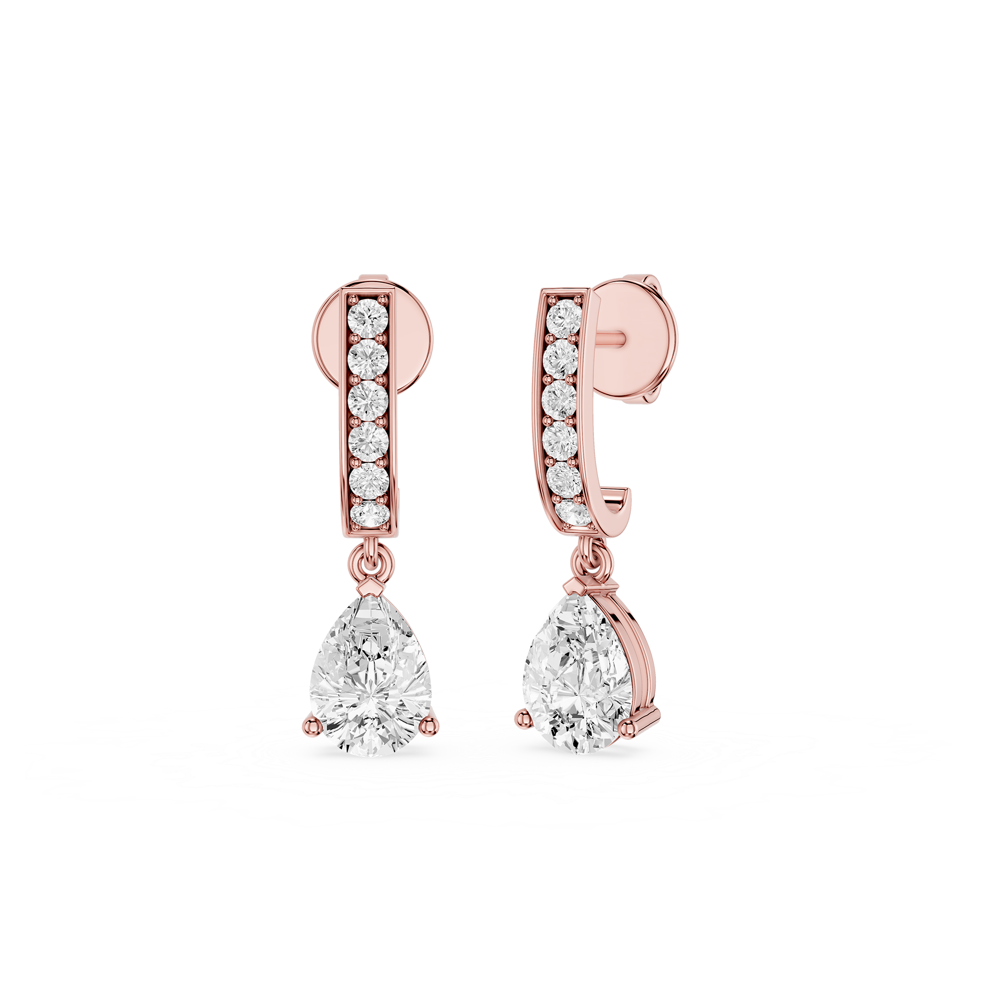 Pear Drop Lab Grown Diamond Dangle Earrings