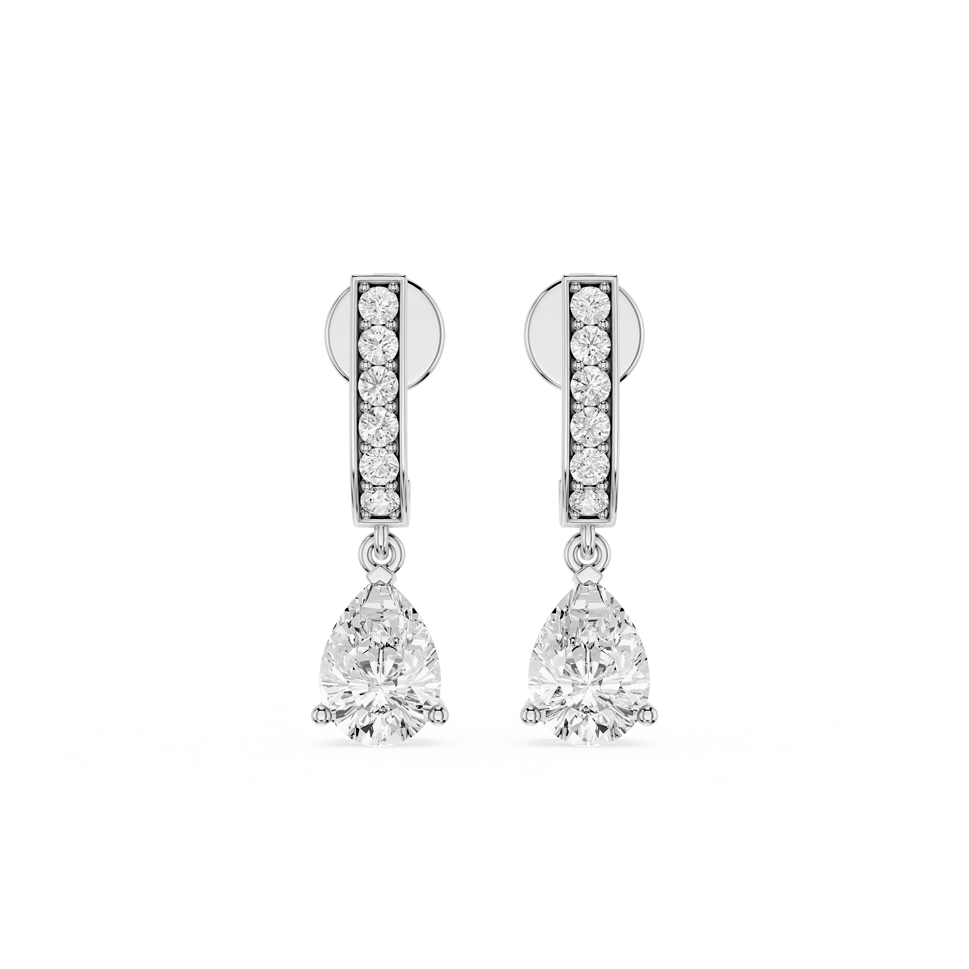 Pear Drop Lab Grown Diamond Dangle Earrings