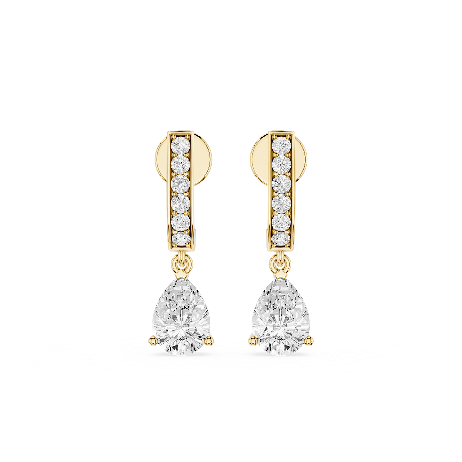 Pear Drop Lab Grown Diamond Dangle Earrings