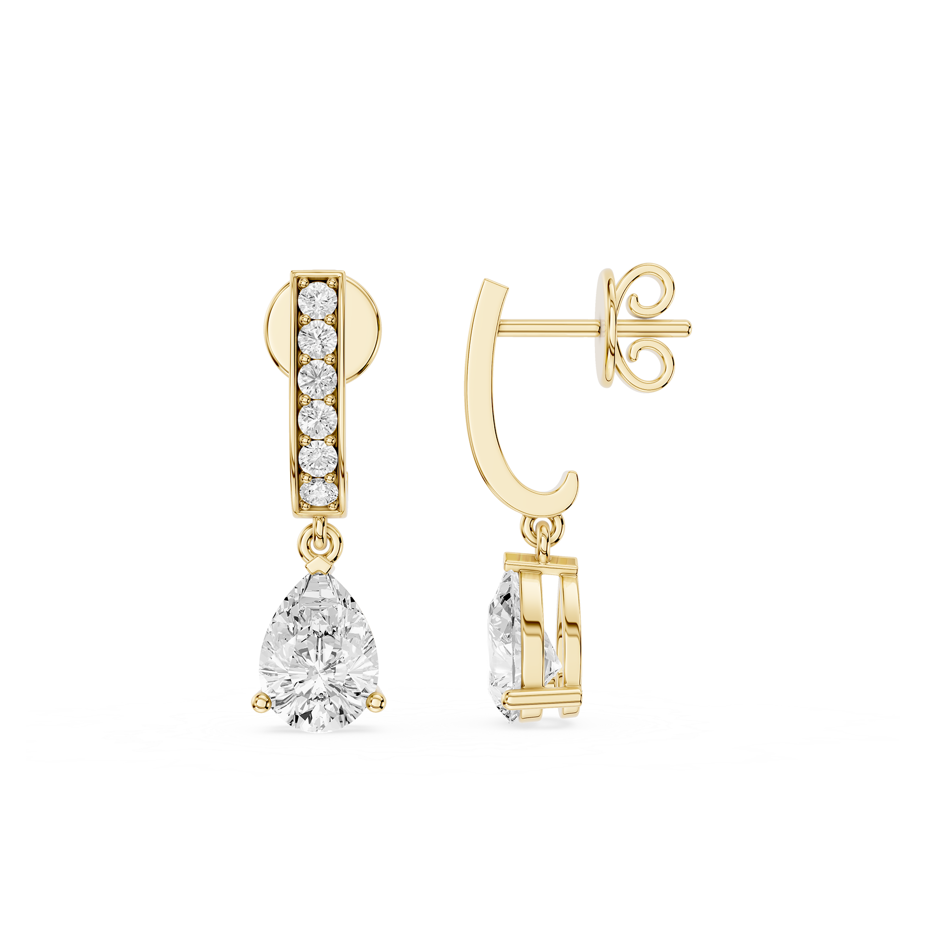 Pear Drop Lab Grown Diamond Dangle Earrings