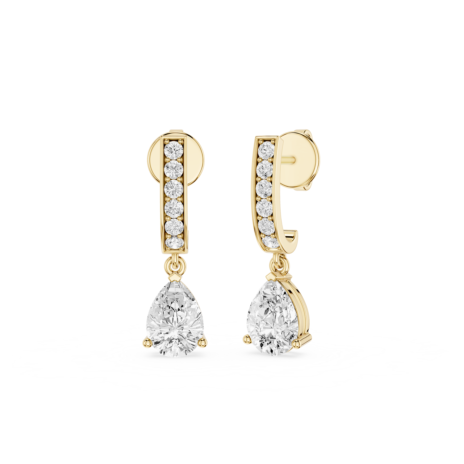 Pear Drop Lab Grown Diamond Dangle Earrings