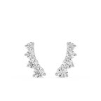 Graduated Round Lab Grown Diamond Ear Climber Earrings