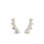 Graduated Round Lab Grown Diamond Ear Climber Earrings