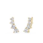 Graduated Round Lab Grown Diamond Ear Climber Earrings