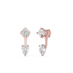 Round And Pear Lab Grown Diamond Drop Earrings for Women