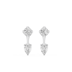 Round And Pear Lab Grown Diamond Drop Earrings for Women