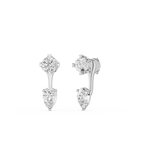 Round And Pear Lab Grown Diamond Drop Earrings for Women