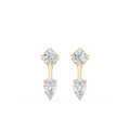 Round And Pear Lab Grown Diamond Drop Earrings for Women