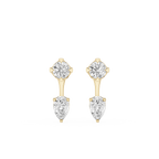 Round And Pear Lab Grown Diamond Drop Earrings for Women