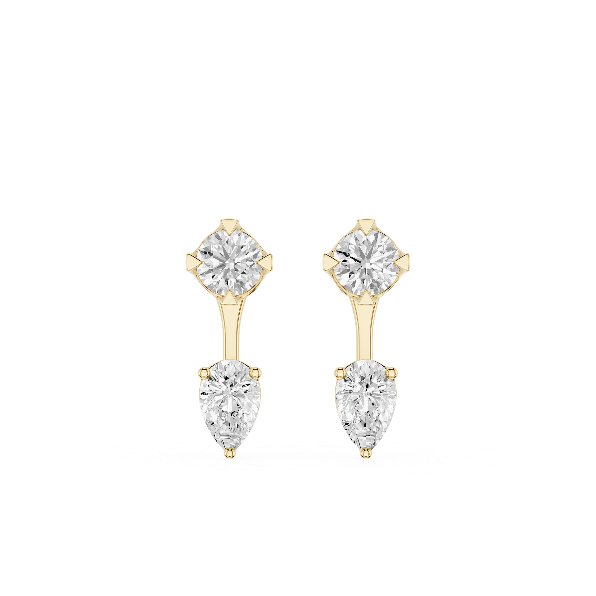 Round And Pear Lab Grown Diamond Drop Earrings for Women
