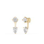 Round And Pear Lab Grown Diamond Drop Earrings for Women