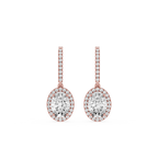 Aurora Oval Halo Lab Grown Diamond Drop Earrings