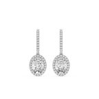 Aurora Oval Halo Lab Grown Diamond Drop Earrings