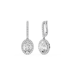 Aurora Oval Halo Lab Grown Diamond Drop Earrings