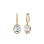 Aurora Oval Halo Lab Grown Diamond Drop Earrings