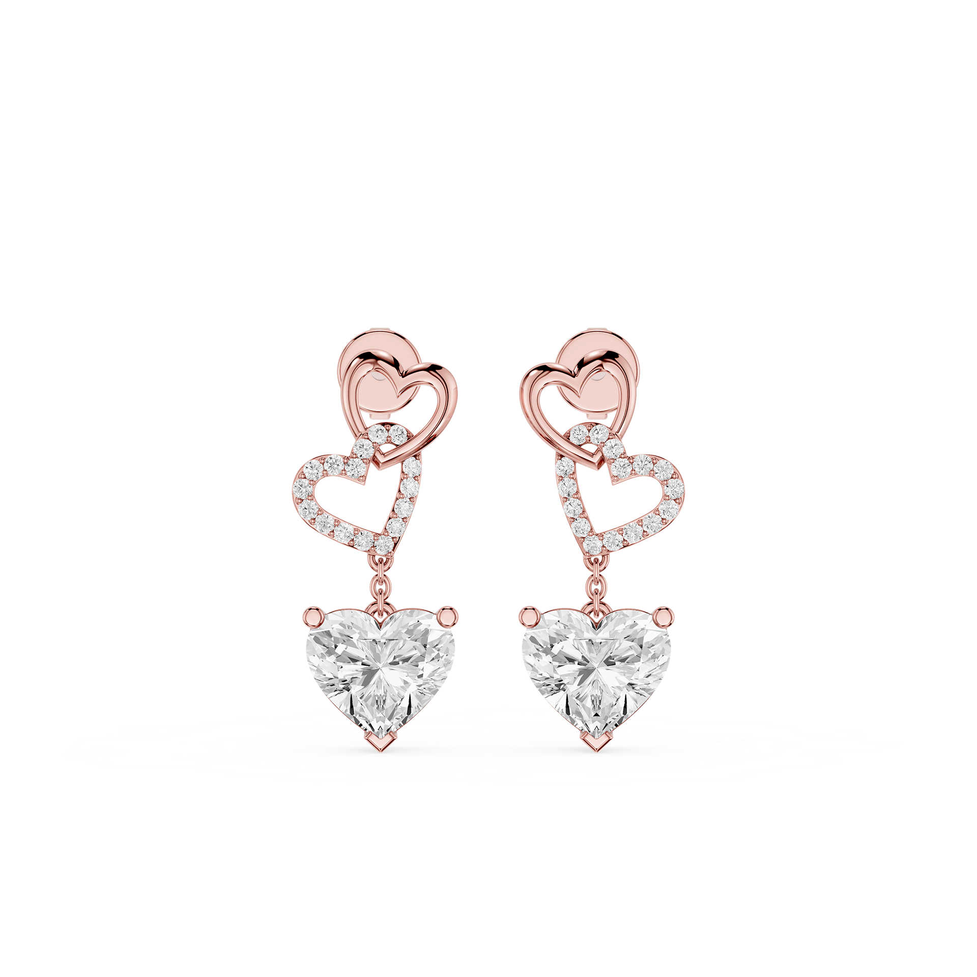 Eternal Hearts Lab Grown Diamond Drop Earrings