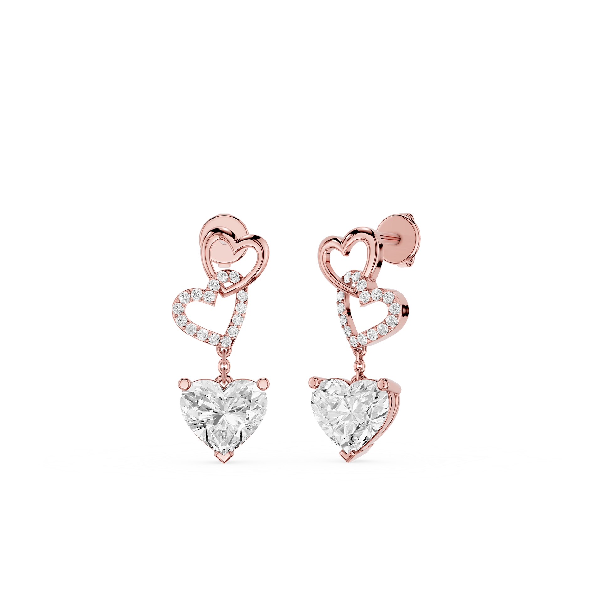 Eternal Hearts Lab Grown Diamond Drop Earrings