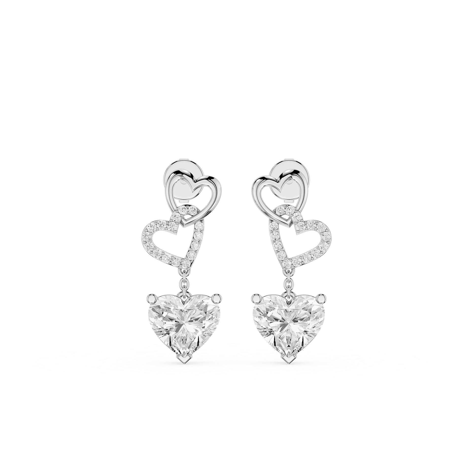 Eternal Hearts Lab Grown Diamond Drop Earrings