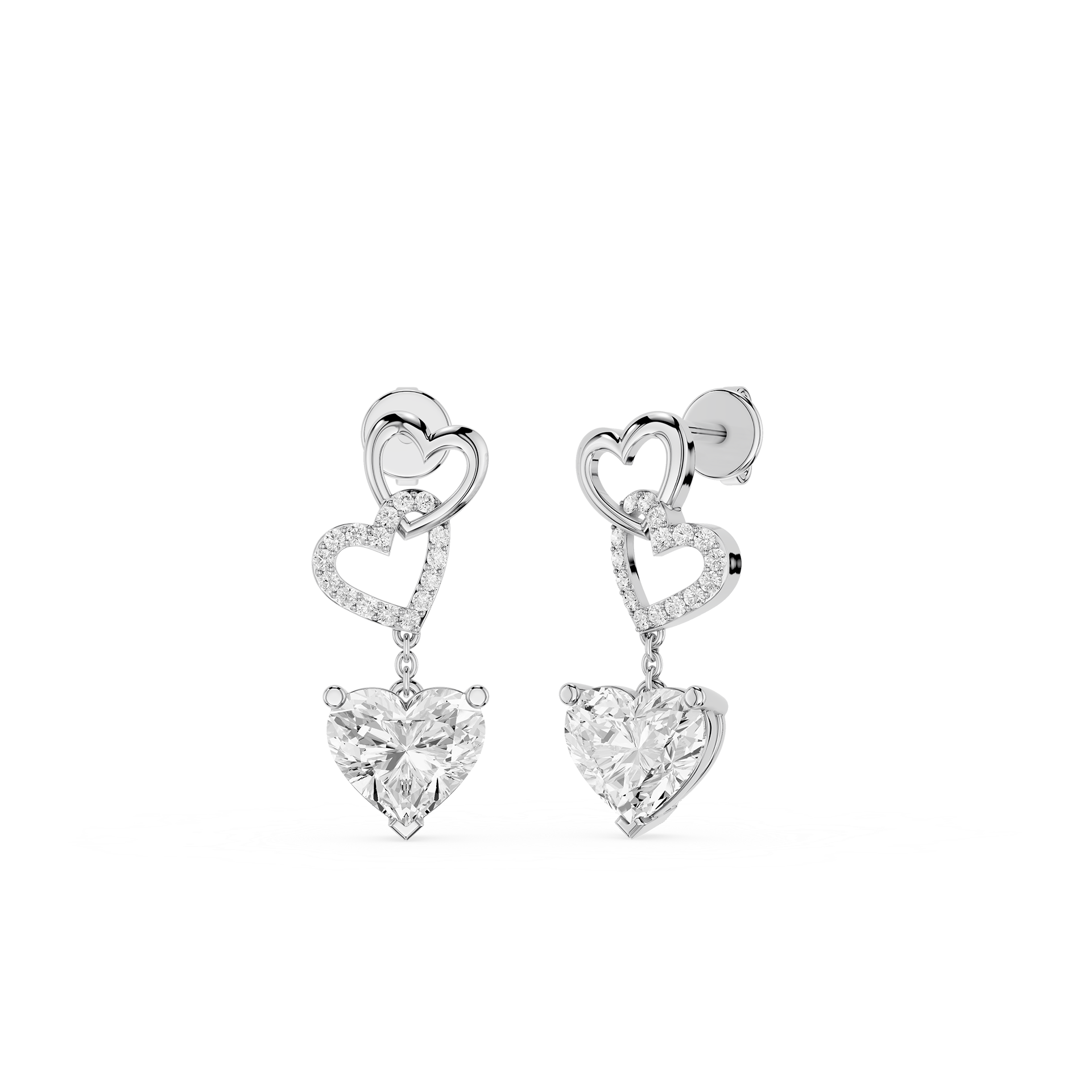 Eternal Hearts Lab Grown Diamond Drop Earrings