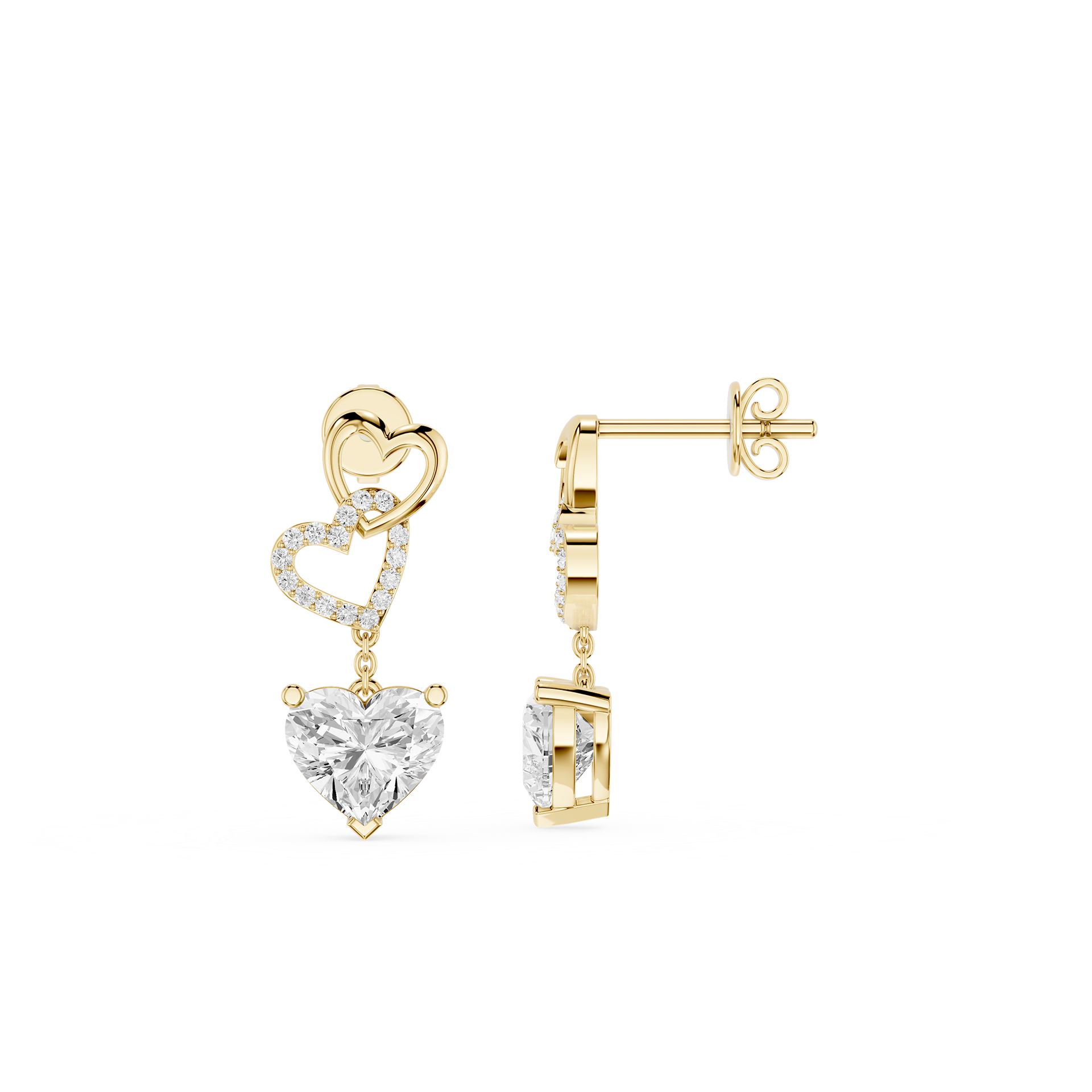Eternal Hearts Lab Grown Diamond Drop Earrings