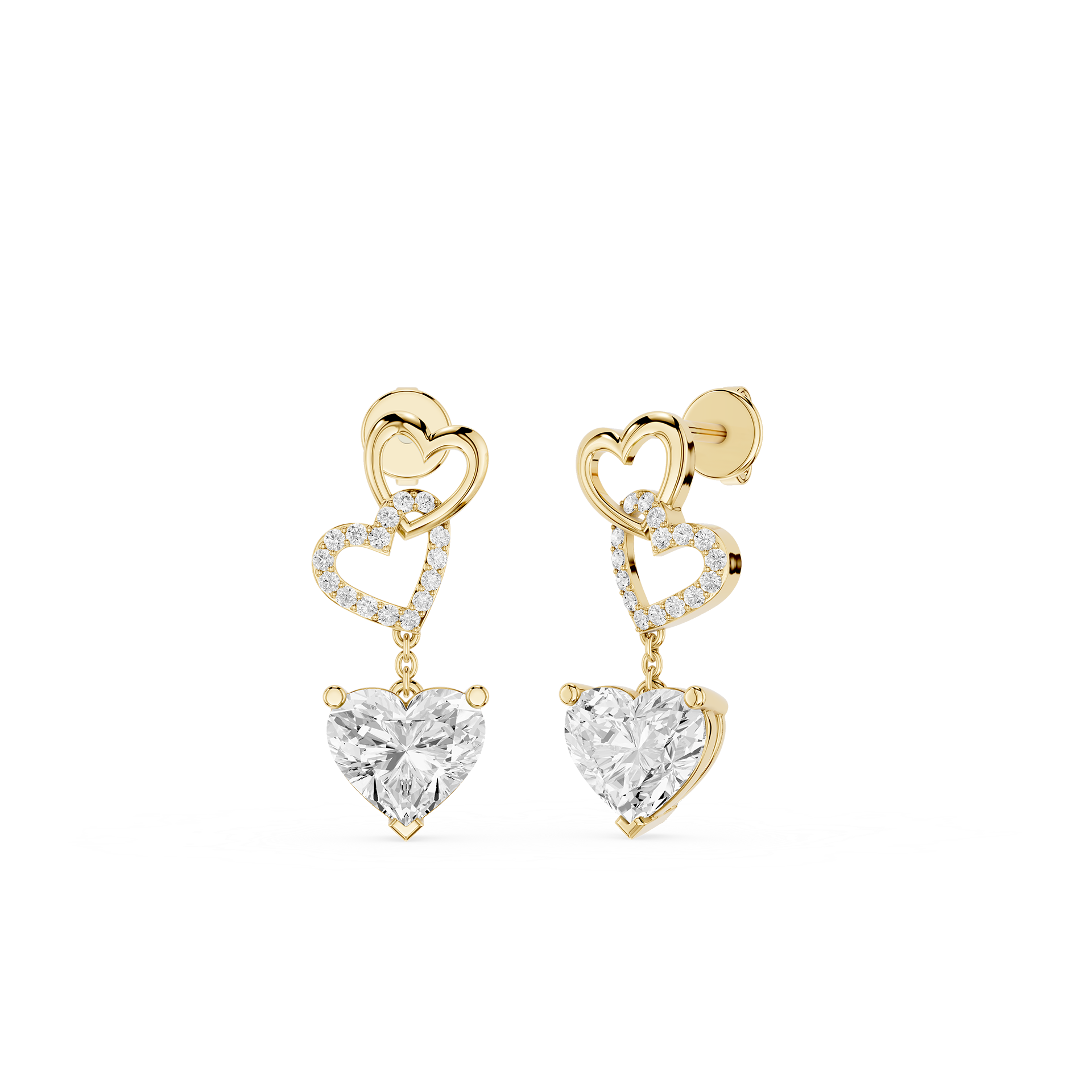 Eternal Hearts Lab Grown Diamond Drop Earrings