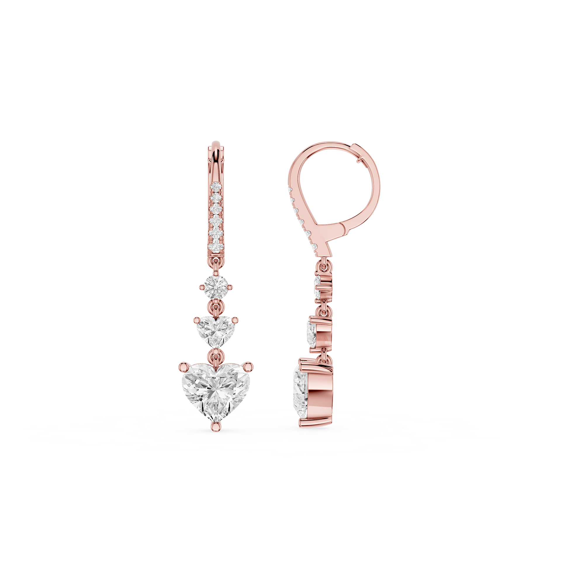 Celeste Heart Lab Grown Diamond Drop Earrings