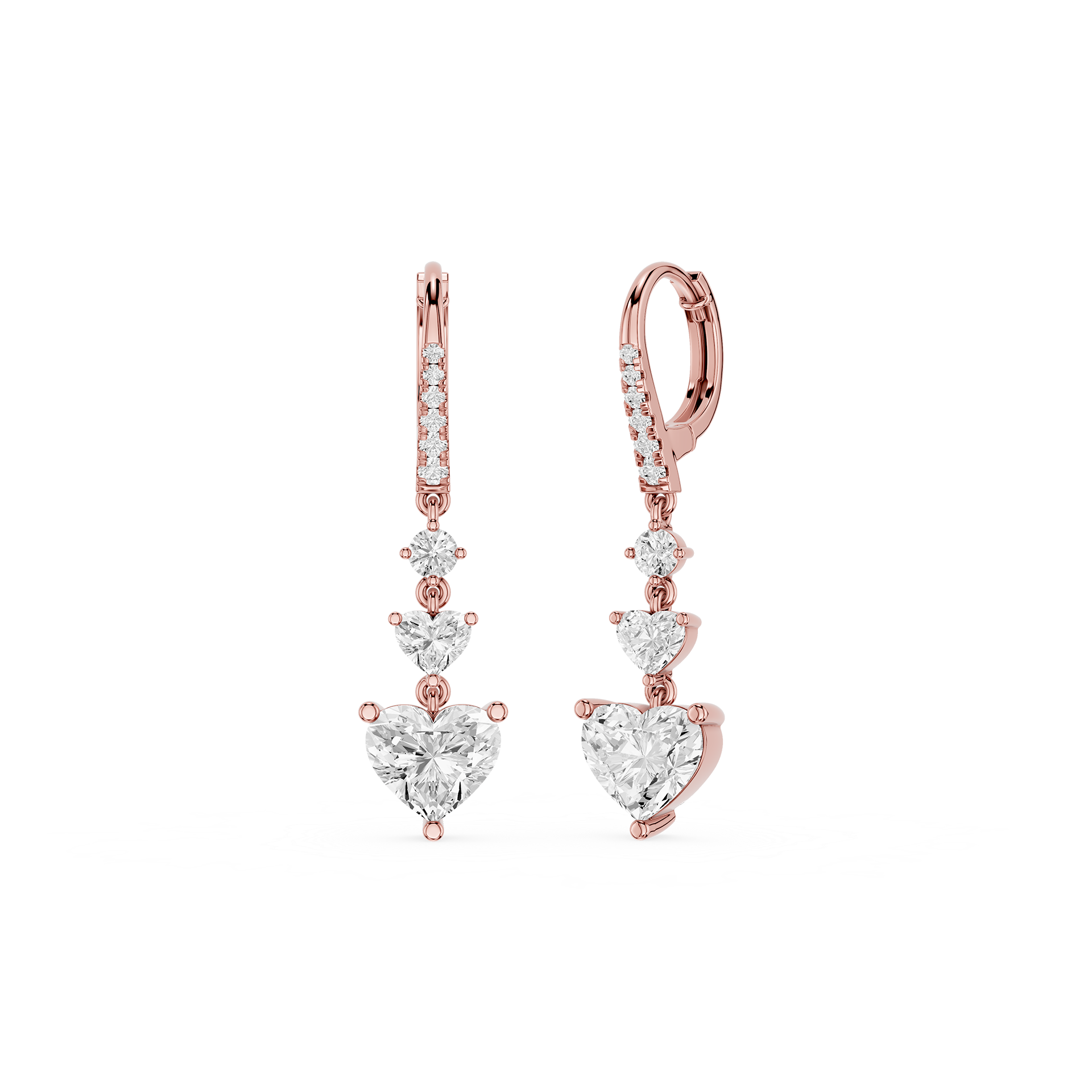 Celeste Heart Lab Grown Diamond Drop Earrings