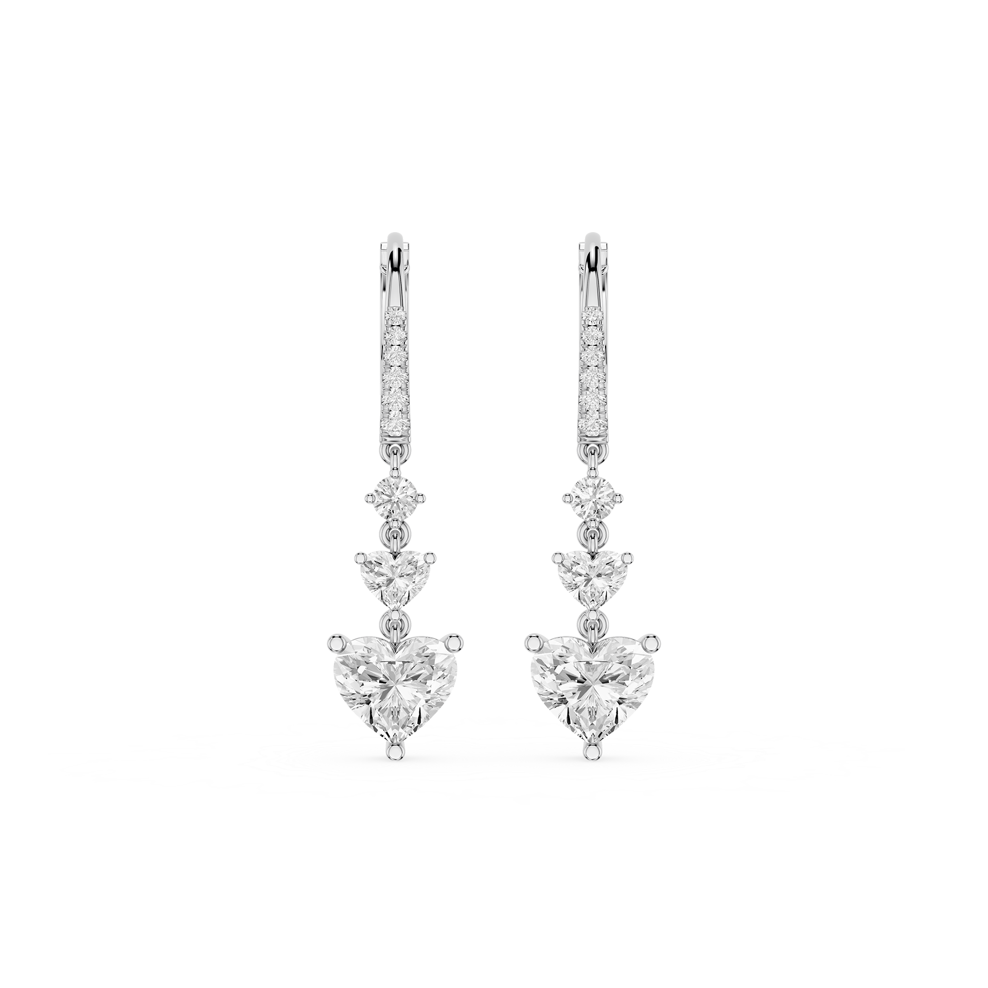 Celeste Heart Lab Grown Diamond Drop Earrings
